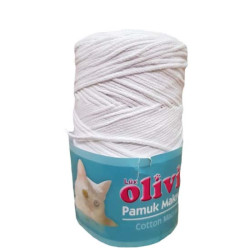 Olivin Macrame 100% pamut kötőfonal fehér színben
