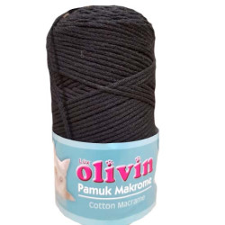 Olivin Macrame 100% pamut kötőfonal sötétbarna színben