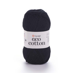   Yarn Art Eco-Cotton pamut horgolófonal -fekete