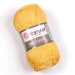  Yarn Art Eco-Cotton pamut horgolófonal -sárga