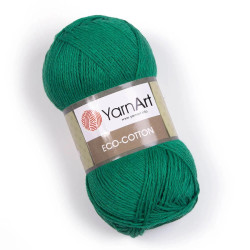  Yarn Art Eco-Cotton pamut horgolófonal -zöld