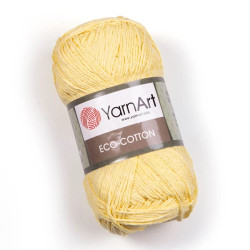 Yarn Art Eco-Cotton pamut horgolófonal -halvány sárga