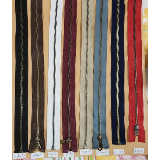  Bontható fém kabát cipzár 65cm