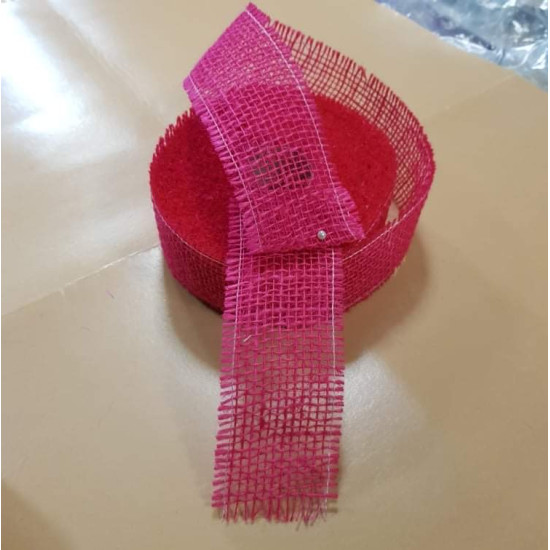Magenta színű Juta szalag - 50mm széles, folyóméterben!