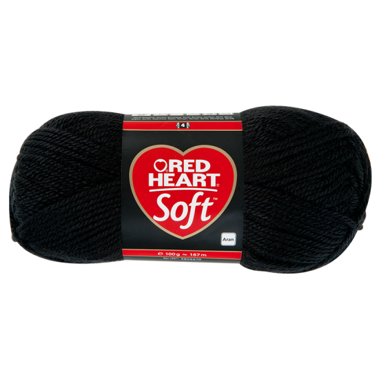 Fekete színű Red Heart Soft kötőfonal