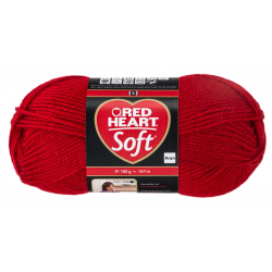 Piros színű Red Heart Soft kötőfonal