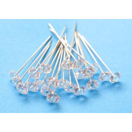 Kristály utánzatú nikkelezett acél gombostű 51x0.8mm 30db