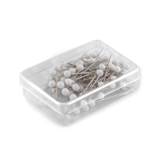 Üvegfejű nikkelezett acél gombostű 30x0.55mm 100db/doboz
