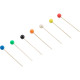 Színes üvegfejű acél gombostű 38x06mm
