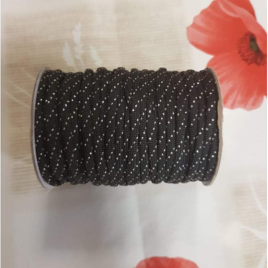 4mm széles fekete-ezüst színű paracord zsinór Ft/méter